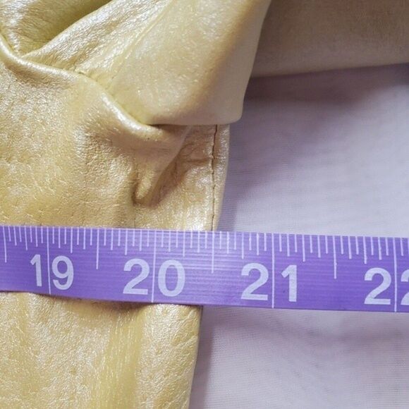 Terry Lewis Classic Luxuries Yellow Sparkle Leather Button Front Vintage Blazer - Picture 10 of 12